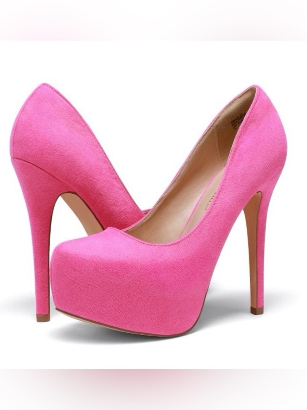 Dream Pairs  Hot Pink Fuchsia Suede Stiletto Swan Platform Pumps size 8.5